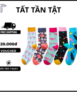 Combo 5 Đôi Tất Hạnh Phúc Kiểu Thời Trang Bằng Cotton Mềm Mại Dành Cho Nữ Vớ Cổ Ngắn