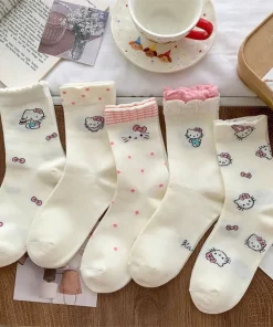Set 5 Đôi Tất Họa Tiết Mèo HelloKitty