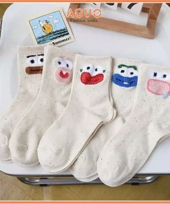 Vớ nữ cổ cao set 5 đôi màu